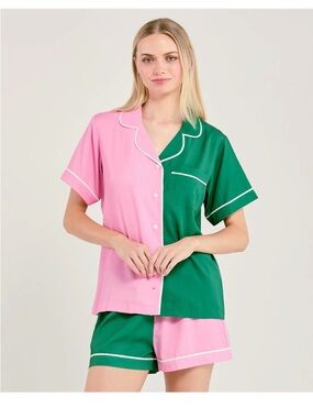 Katie Kime ENCHANTED COLORBLOCK PAJAMA SHORTS SET